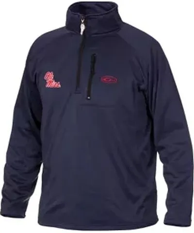 Drake Waterfowl Men's NCAA Ole Miss Rebels Breathelite Quarter Zip Pullover