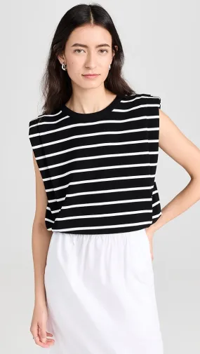 endless rose   Stripe Sleeveless Pleated Knit Top 