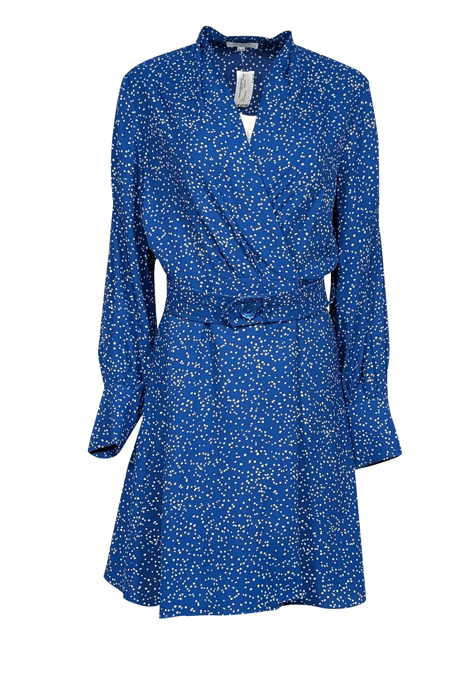 Equipment - Blue & White Speckled Wrap Dress w/ Belt Sz 6