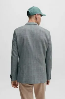 Extra-slim-fit jacket in checked super-flex fabric