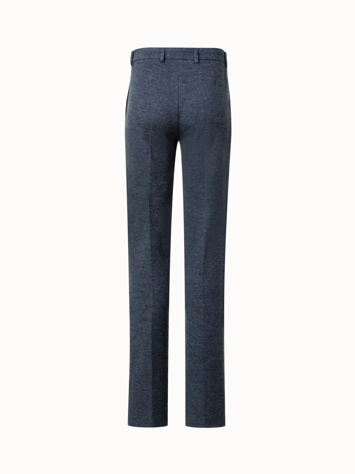 Felted Wool Jersey Straight Leg Pants