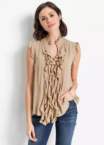 Flounced Sleeveless Top by bonprix | Look Again