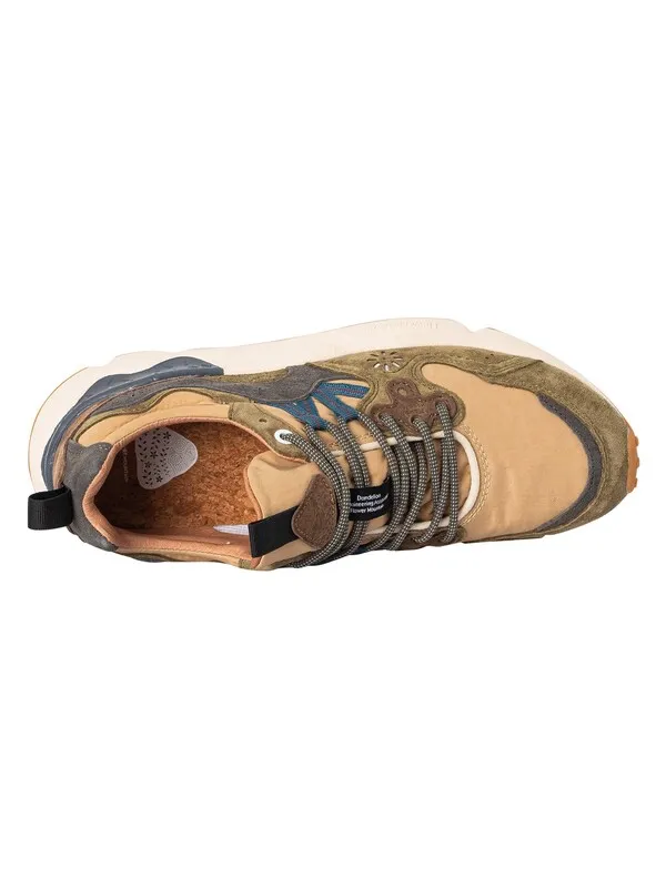 Flower Mountain Yamano 3 Suede Trainers - Military/Beige