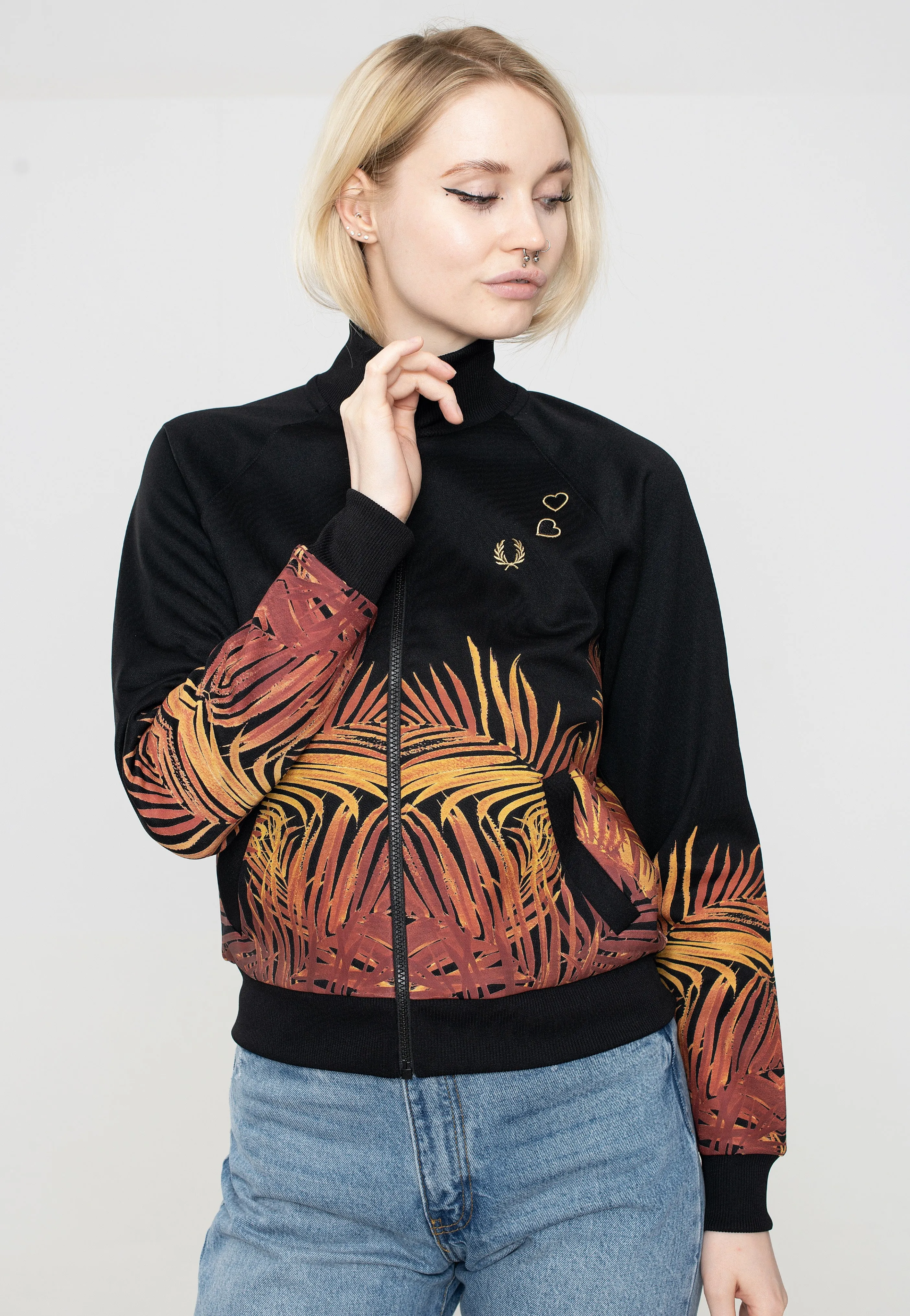 Fred Perry x Amy Winehouse - Palm Print Track Black - Track Jacket