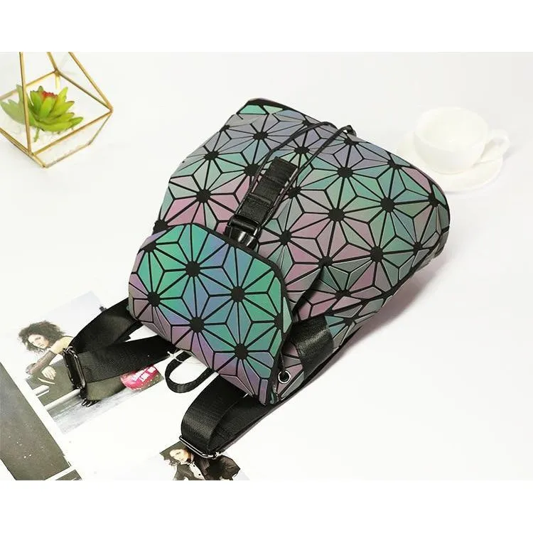 GEOMETRIC LUMINOUS LIGHT REACTIVE BACKPACK