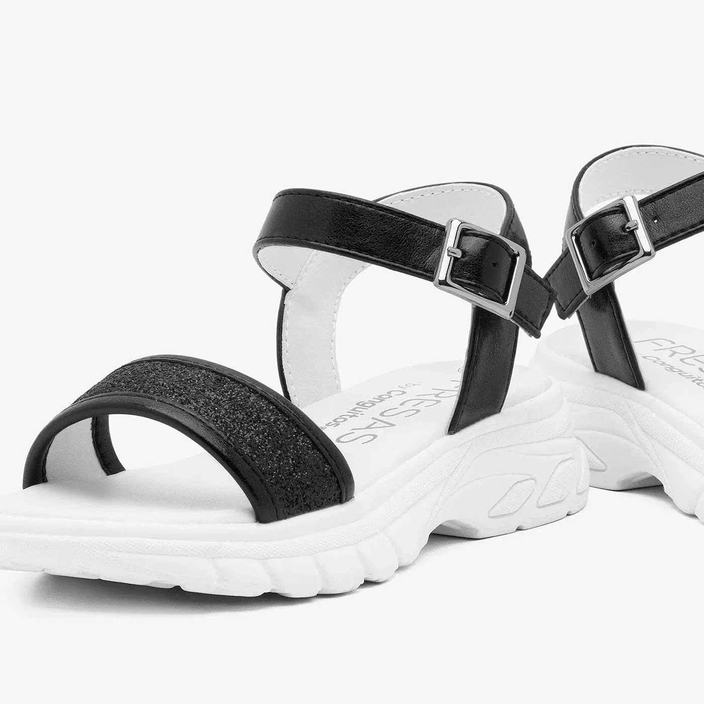 Girl's Black Sports Sandals