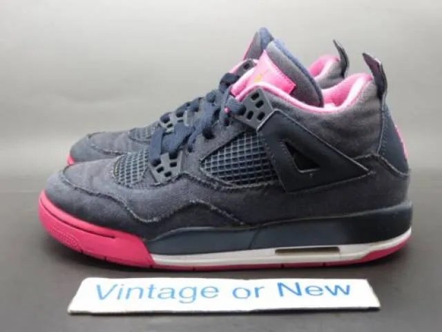 Girls nike air jordan iv 4 denim retro gg 2015 sz 5.5y