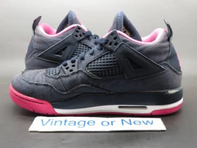 Girls nike air jordan iv 4 denim retro gg 2015 sz 5.5y