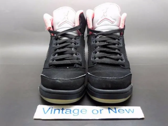 Girls' nike air jordan v 5 black alarming pink retro gs 2011 sz 3.5y