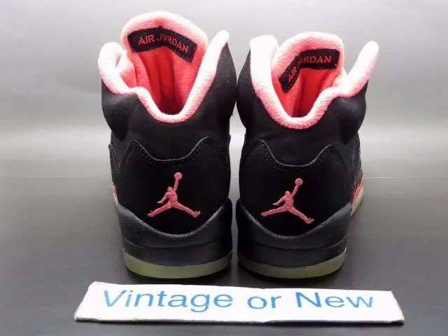 Girls' nike air jordan v 5 black alarming pink retro gs 2011 sz 3.5y