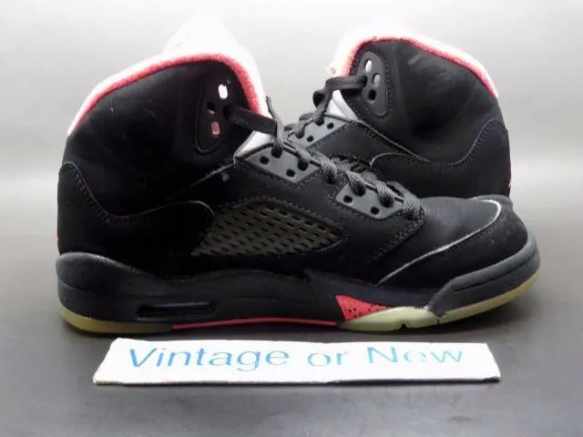 Girls' nike air jordan v 5 black alarming pink retro gs 2011 sz 3.5y