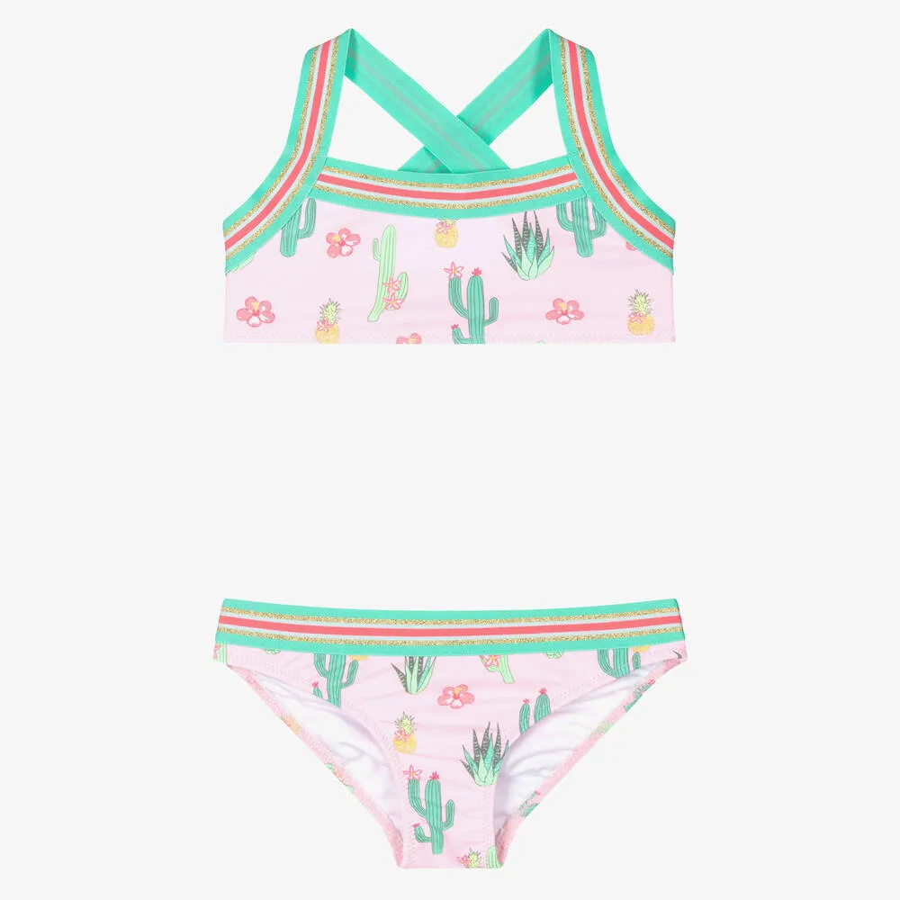 Girls Pink Cactus Bikini