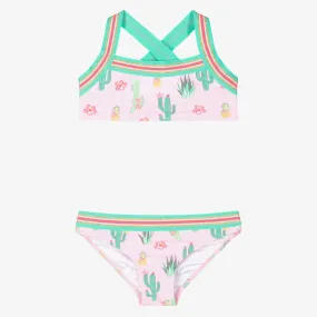 Girls Pink Cactus Bikini