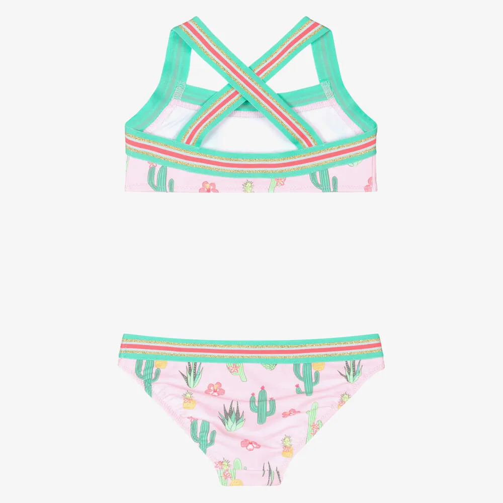 Girls Pink Cactus Bikini