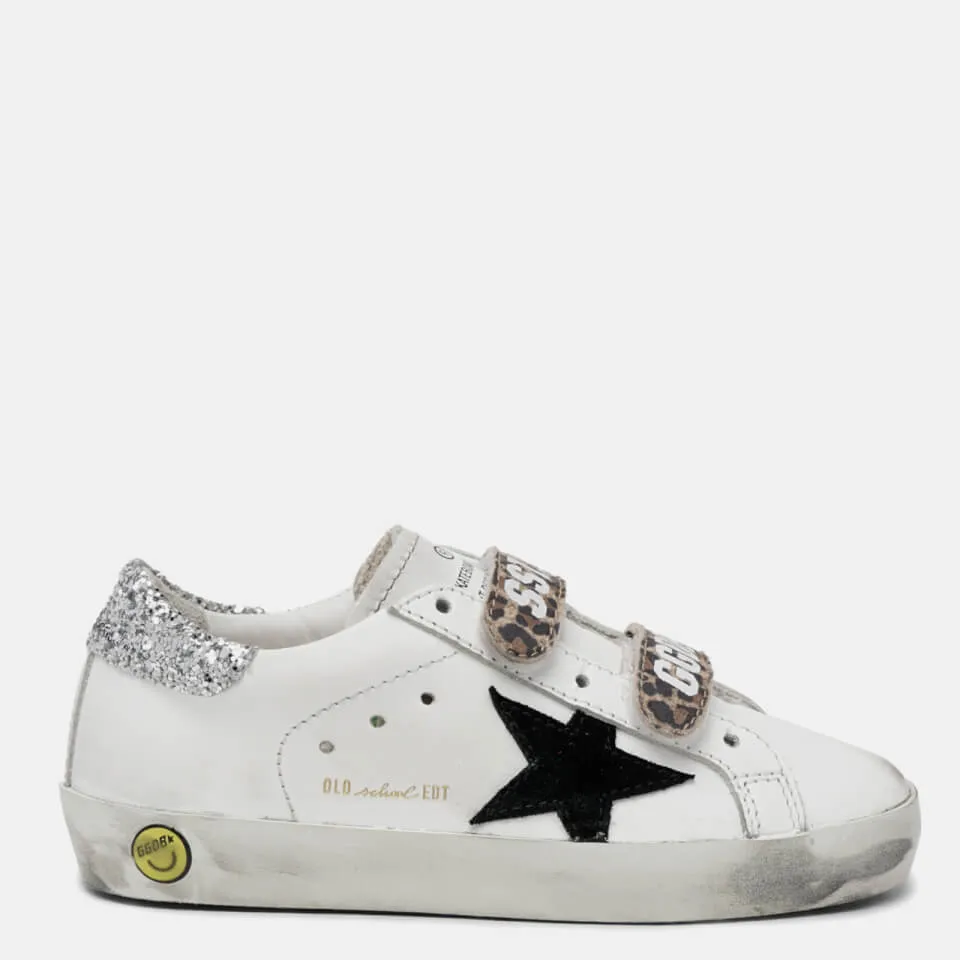 Golden Goose Toddlers' Old School Trainers - White/Black/Leopard - UK 3 Infant | Coggles