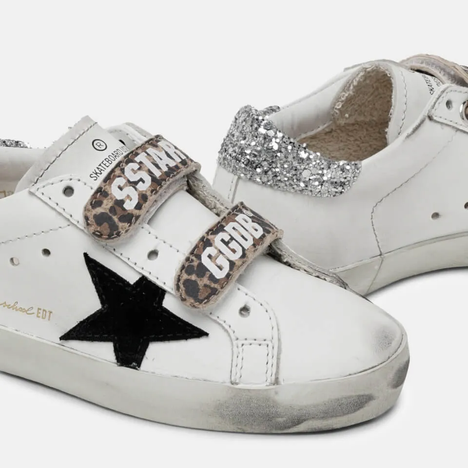 Golden Goose Toddlers' Old School Trainers - White/Black/Leopard - UK 3 Infant | Coggles