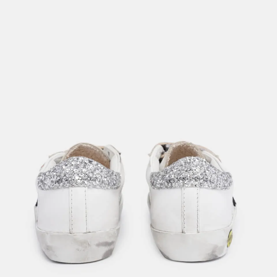 Golden Goose Toddlers' Old School Trainers - White/Black/Leopard - UK 3 Infant | Coggles