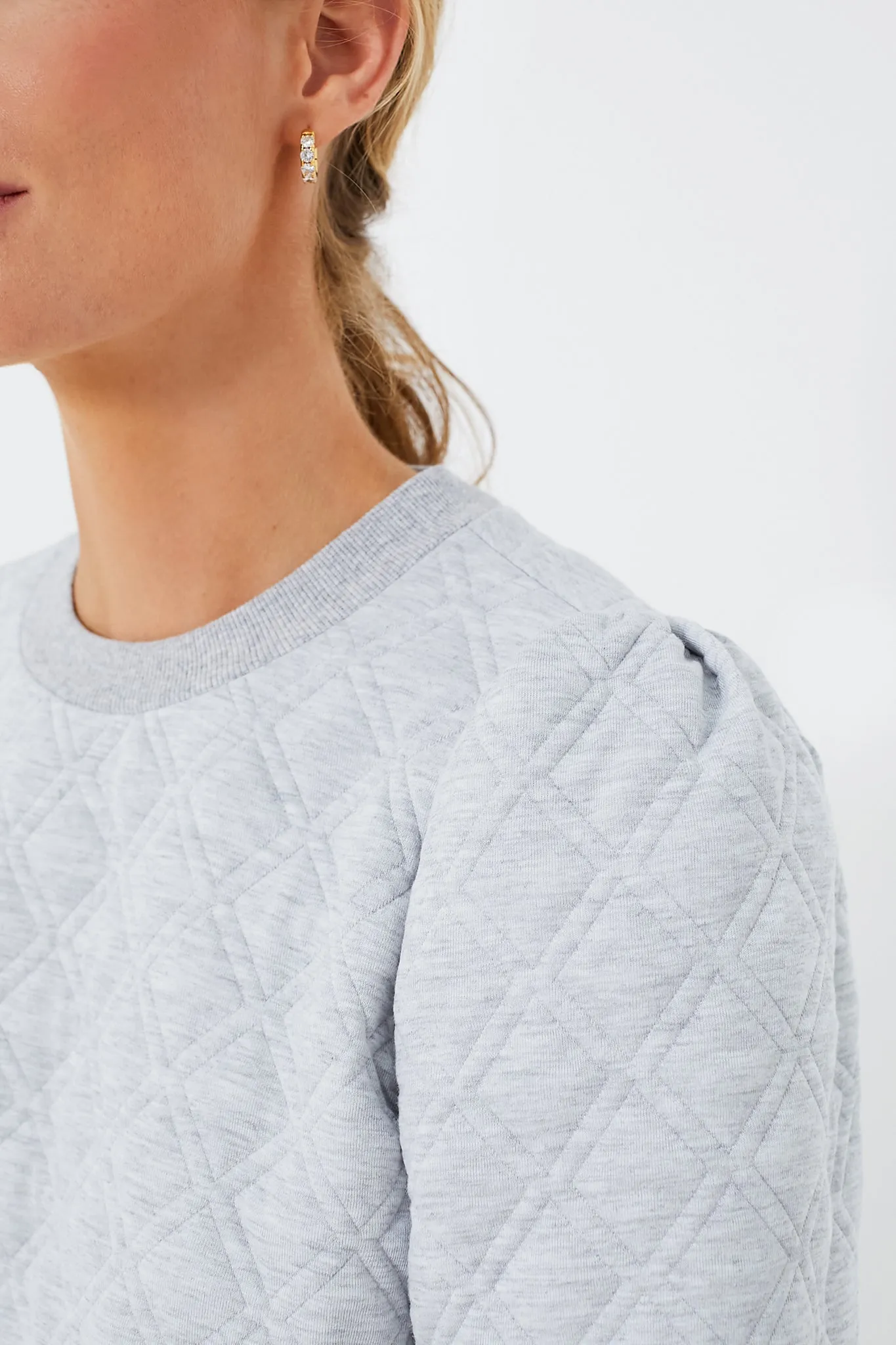 Gray Puff Sleeve Campbell Pullover