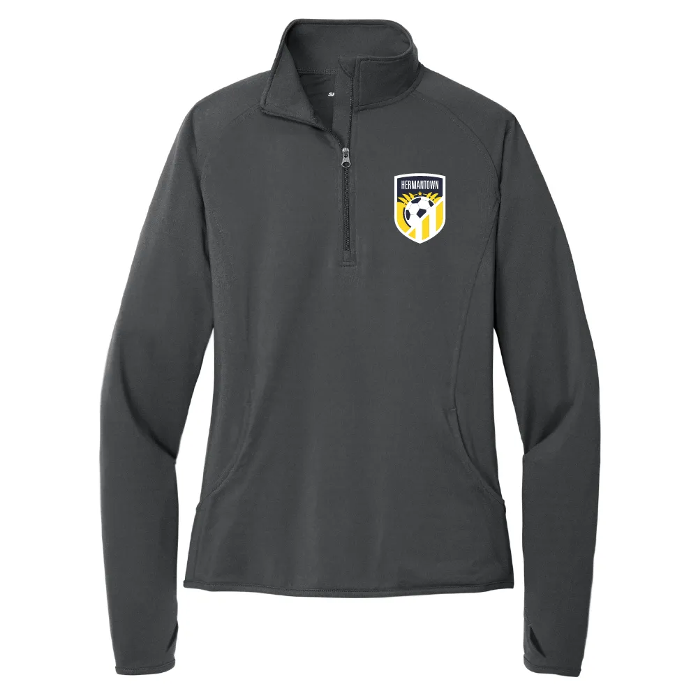 Hermantown Soccer Ladies Sport-Wick Stretch 1/4-Zip Pullover