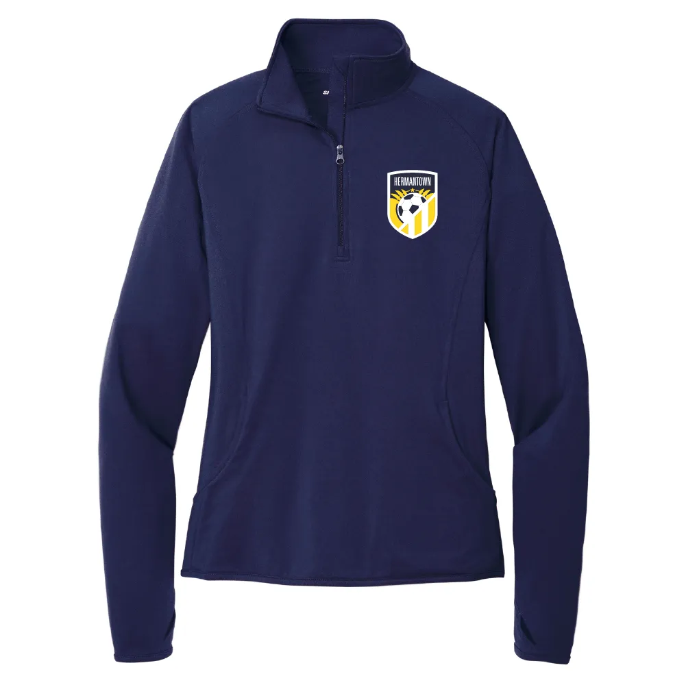 Hermantown Soccer Ladies Sport-Wick Stretch 1/4-Zip Pullover