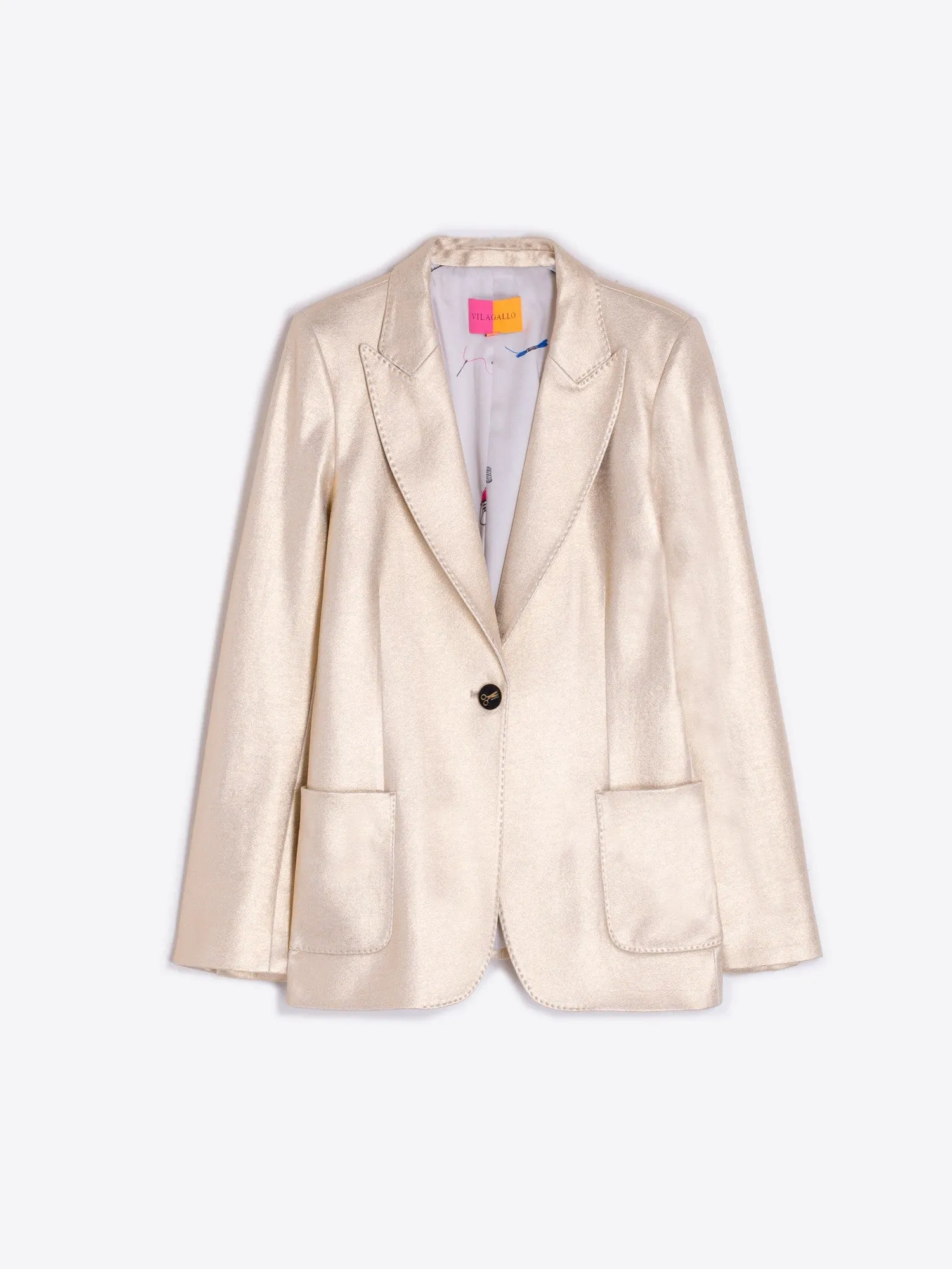 Hillary Metallic Stretch Jacket - Gold