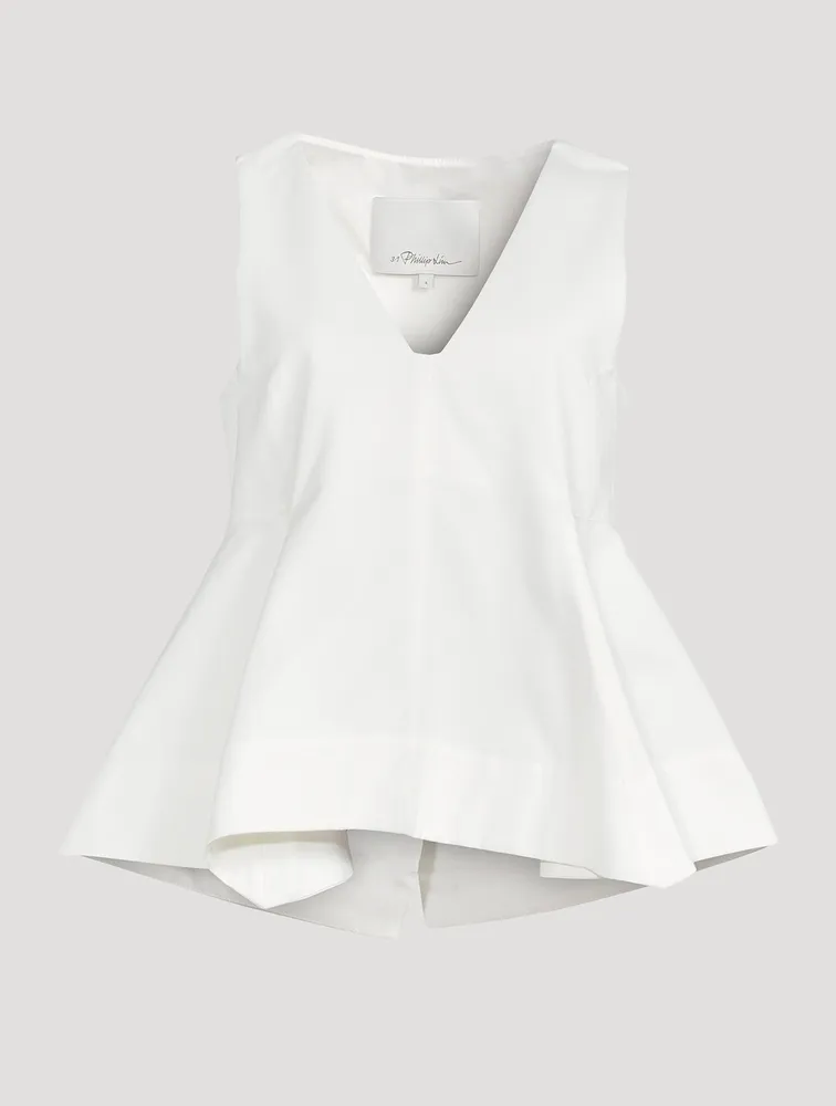 Holt Renfrew Cotton Twill Sleeveless Top