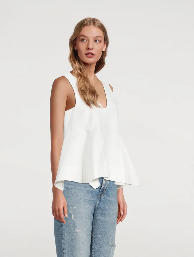 Holt Renfrew Cotton Twill Sleeveless Top