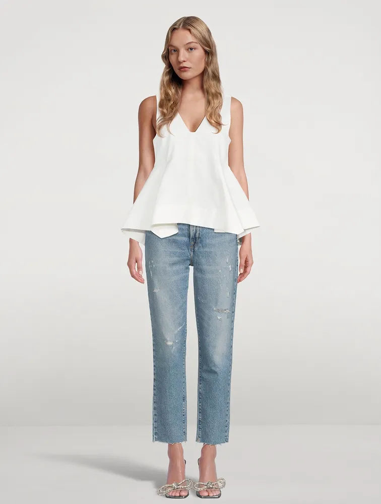 Holt Renfrew Cotton Twill Sleeveless Top