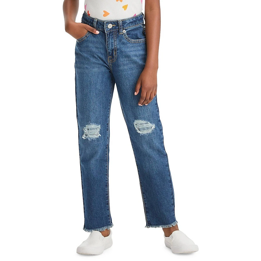 Hudson's Bay Girls' High-Rise Ankle Straight Jeans