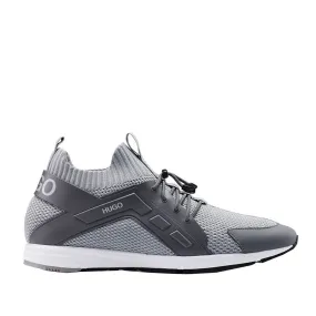 Hugo BOSS Grey Hybrid Logo Knitted Sock Trainers