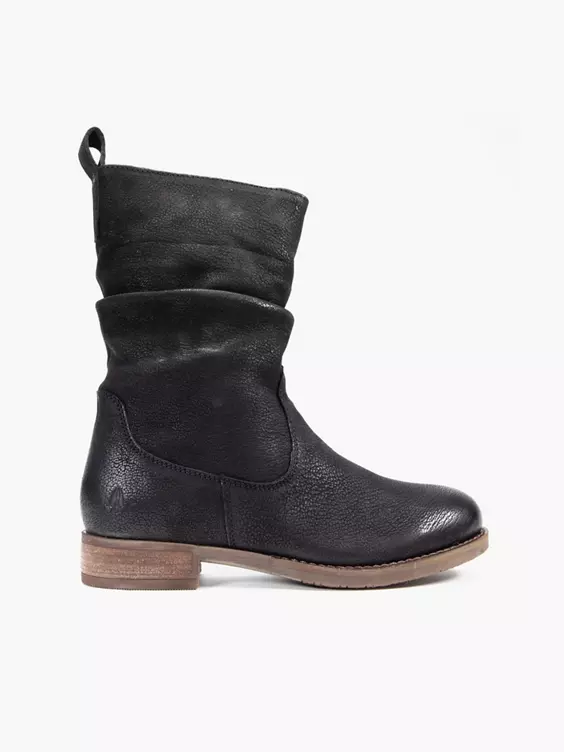 Hush Puppies  Black Ruched Detail Ankle Boot