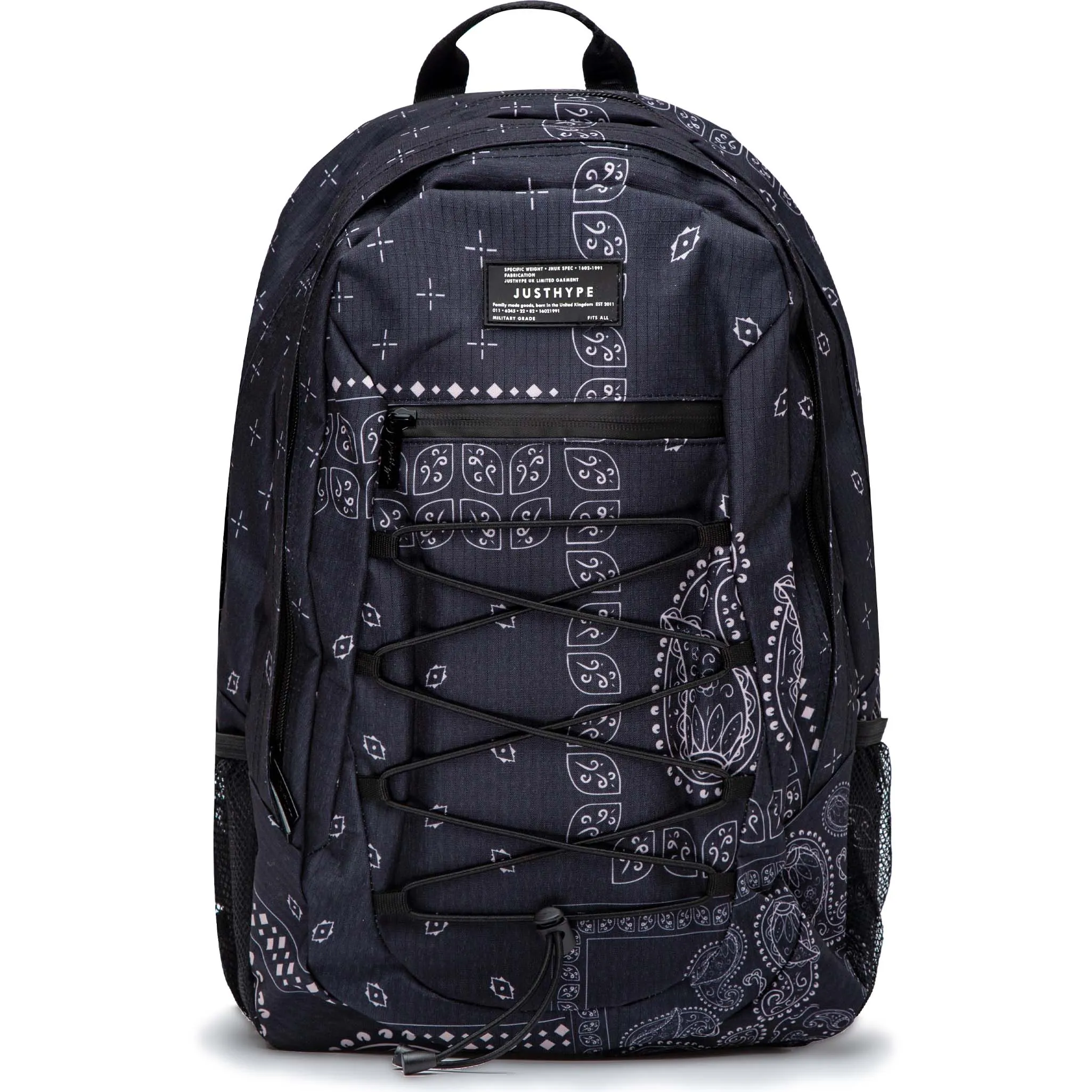 Hype Military Patch Maxi Backpack - Black Paisley Palm