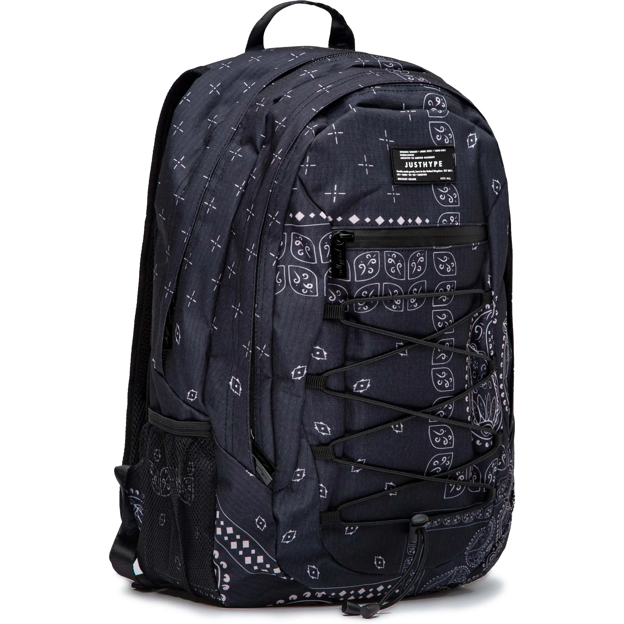 Hype Military Patch Maxi Backpack - Black Paisley Palm