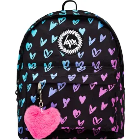 Hype Scribble Heart Crest Backpack - Pink