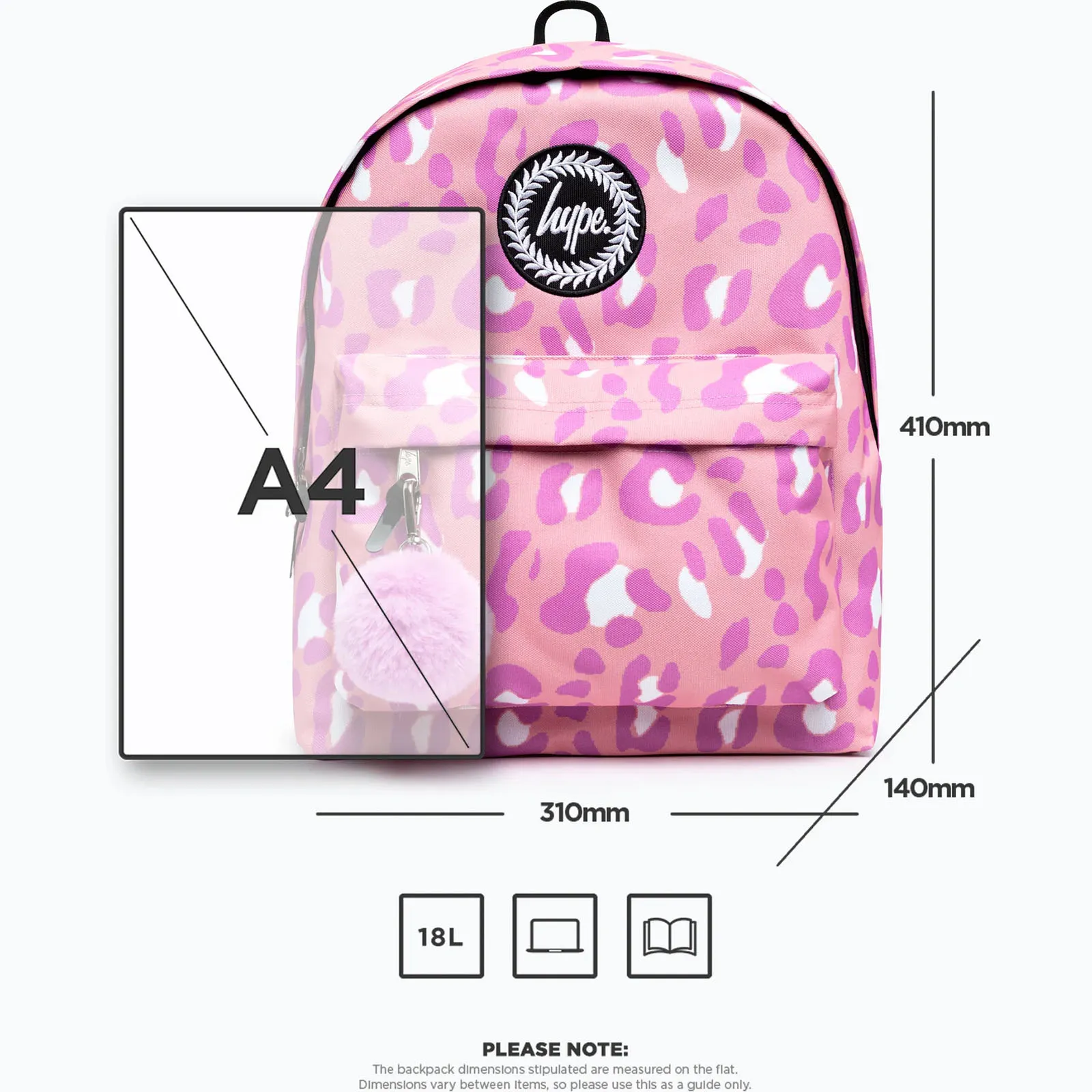 Hype Tone On Tone Leopard Backpack - Pink