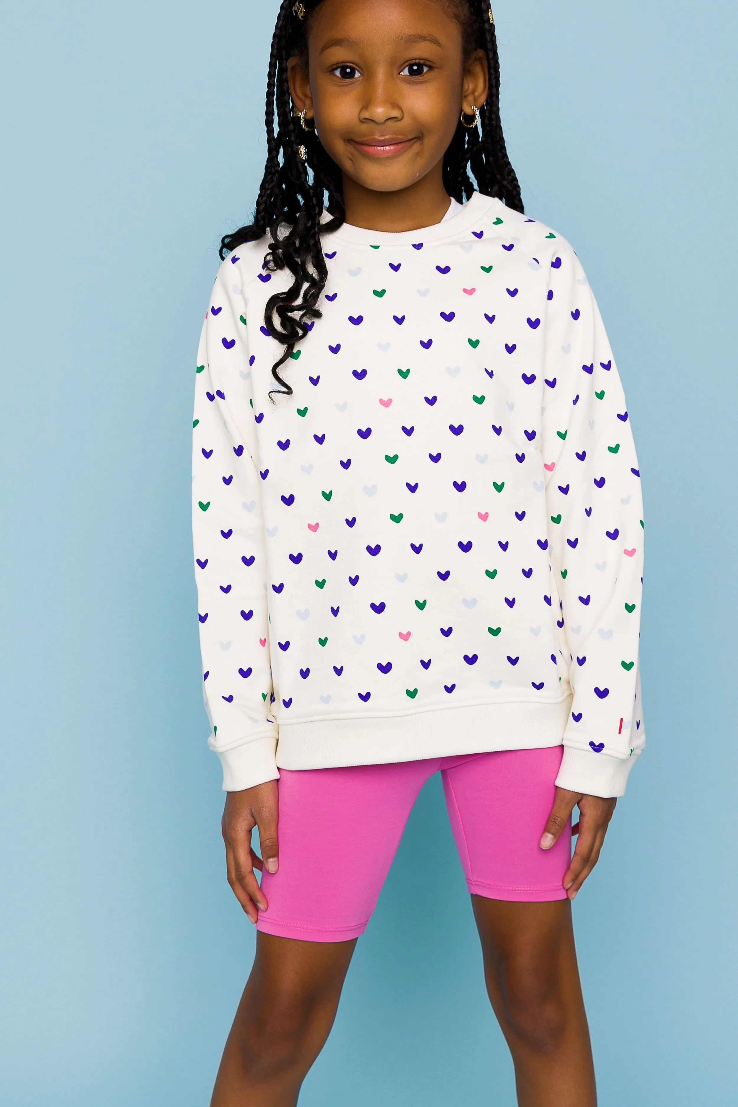 Jelly Bean Hearts Organic Pullover Sweatshirt