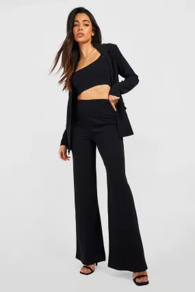 Jersey Knit Crepe Straight Leg Dress Pants