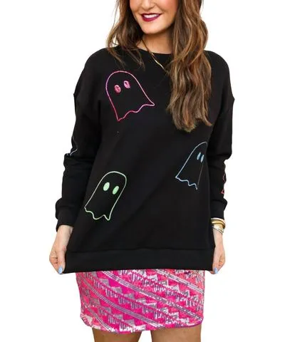 Jess Lea Ghost Sequin Pullover Sweatshirt