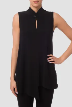 Joseph Ribkoff Black Sleeveless Mandarin Top