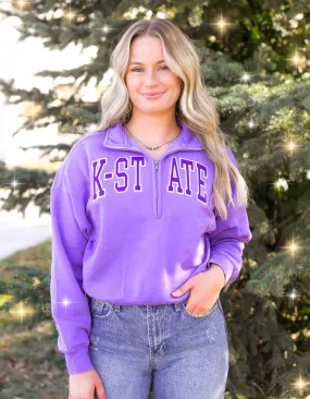 K-State Wildcats Lavender 1/4 Zip Pullover