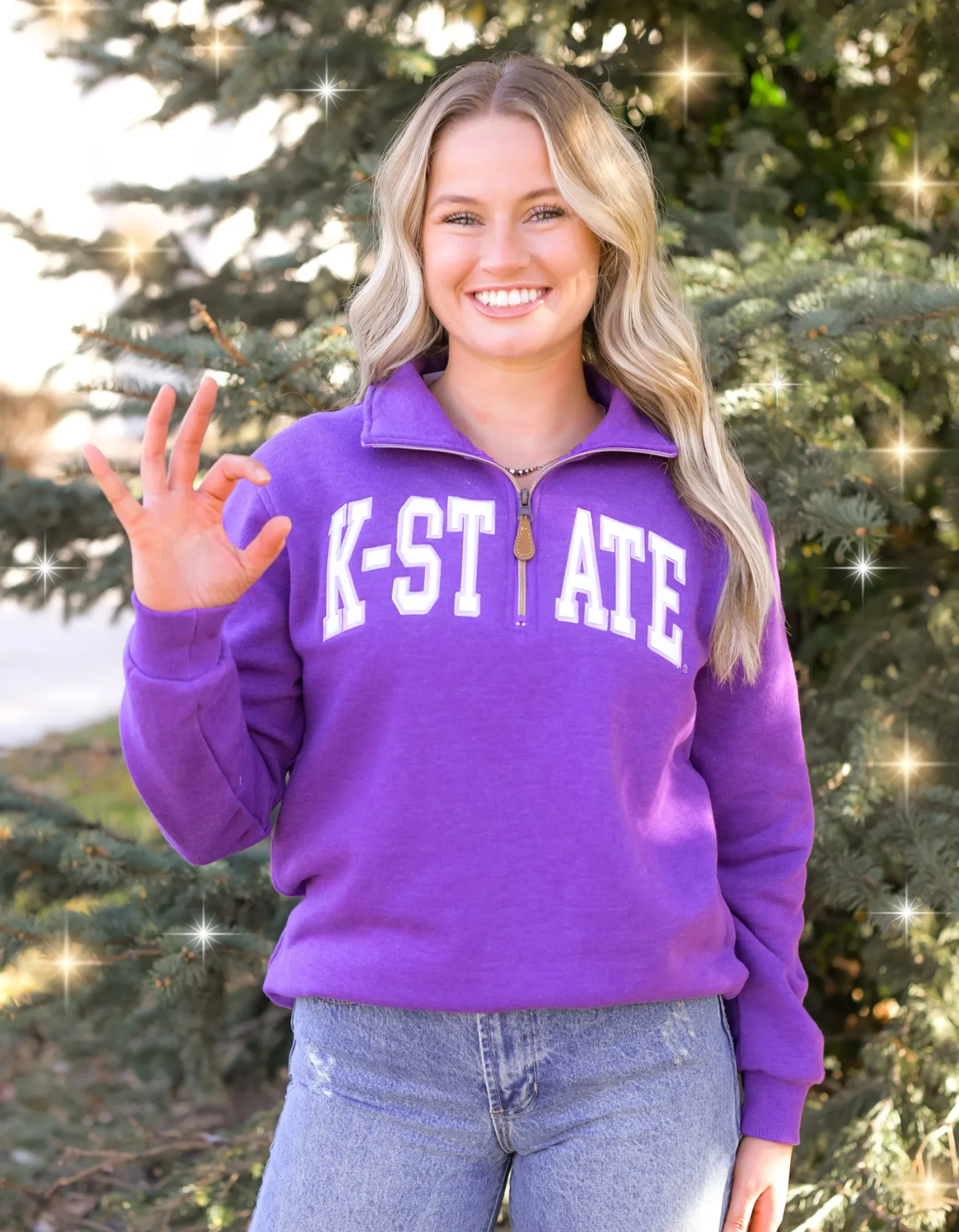 K-State Wildcats Purple 1/4 Zip Pullover