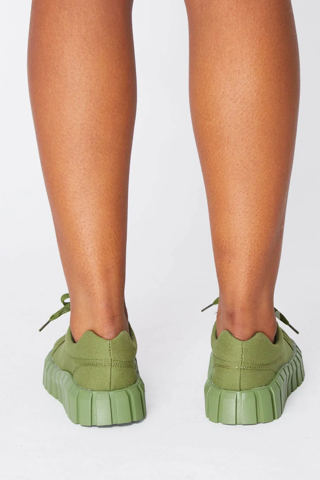 Khaki Pleated Sole Chunky Trainers