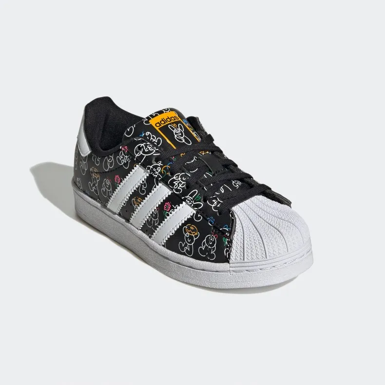 Kids' adidas Originals Superstar x James Jarvis (Core Black/Cloud White/Crew Yellow)