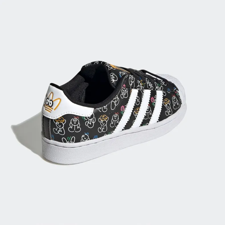 Kids' adidas Originals Superstar x James Jarvis (Core Black/Cloud White/Crew Yellow)