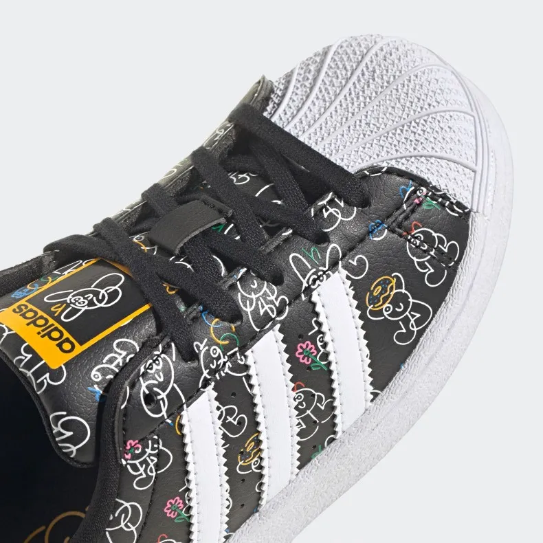 Kids' adidas Originals Superstar x James Jarvis (Core Black/Cloud White/Crew Yellow)