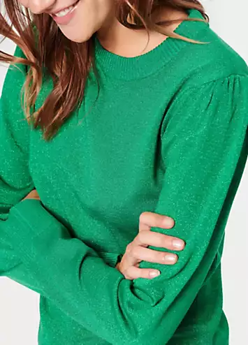 Kila Long Sleeve Shimmer Pullover by Saint Tropez | Look Again