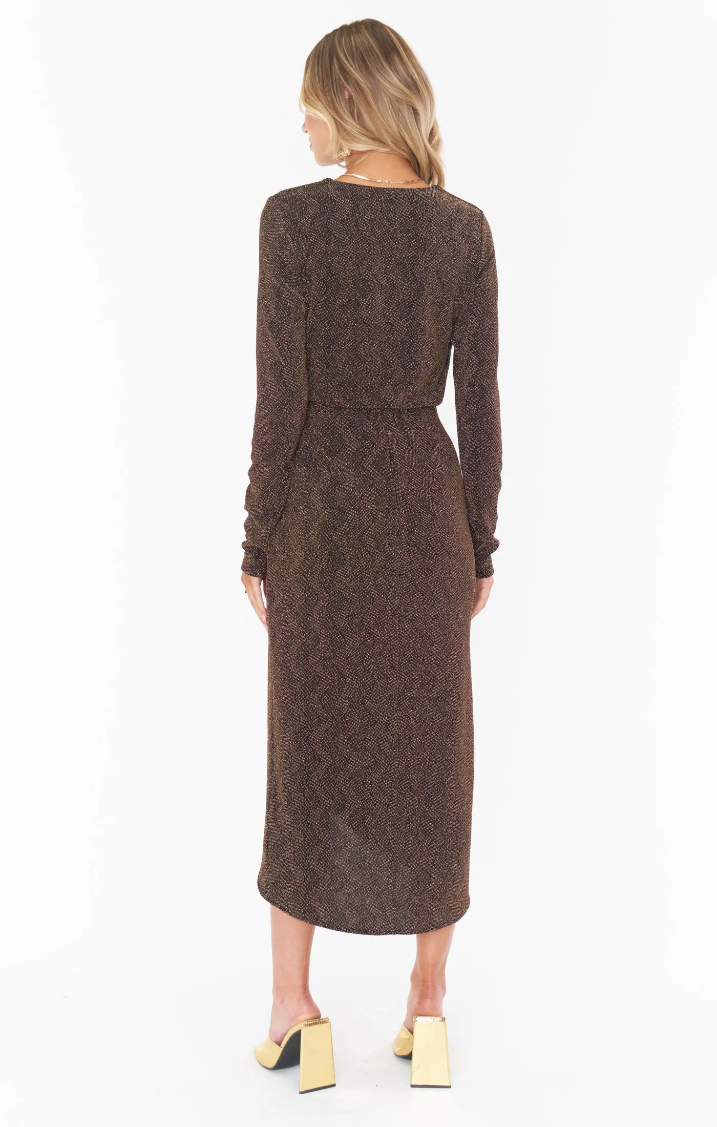 Kimora Wrap Dress ~ Squiggle Sparkle Knit