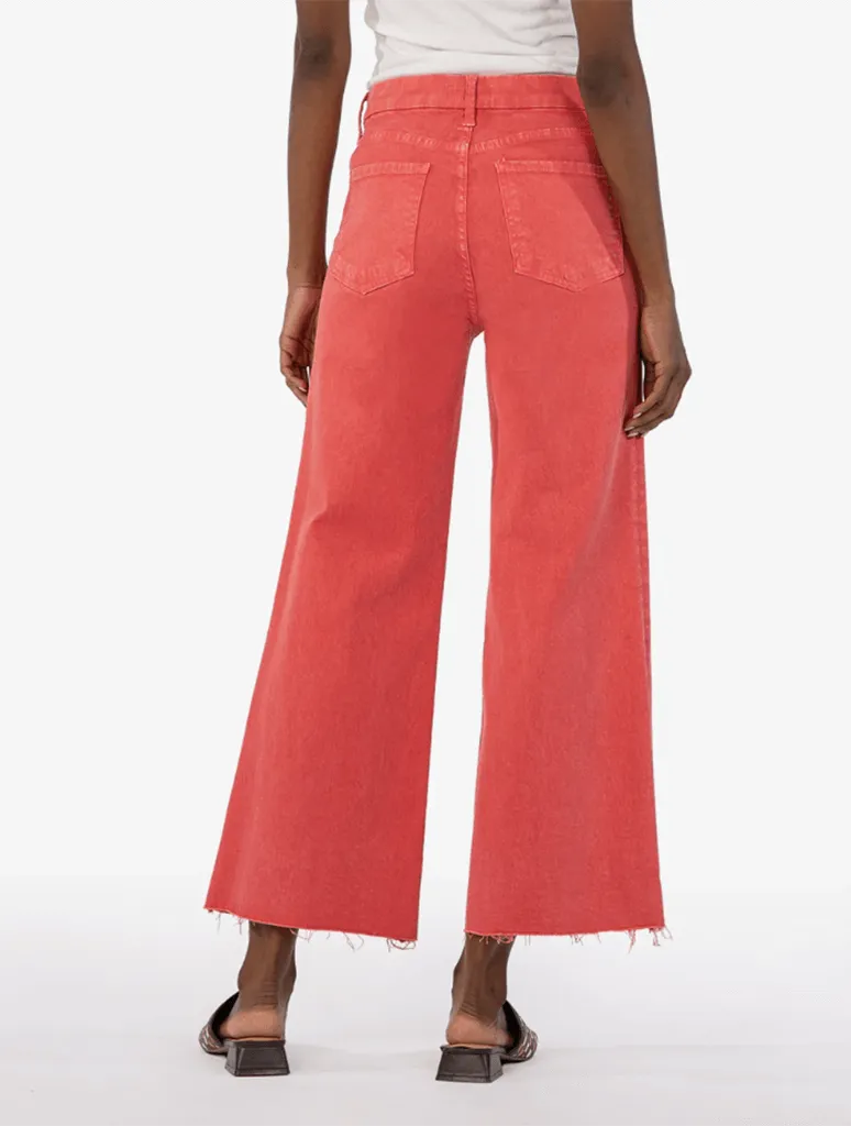 Kut From The Kloth Meg High Rise Fab Ab Wide Leg Jeans in Strawberry