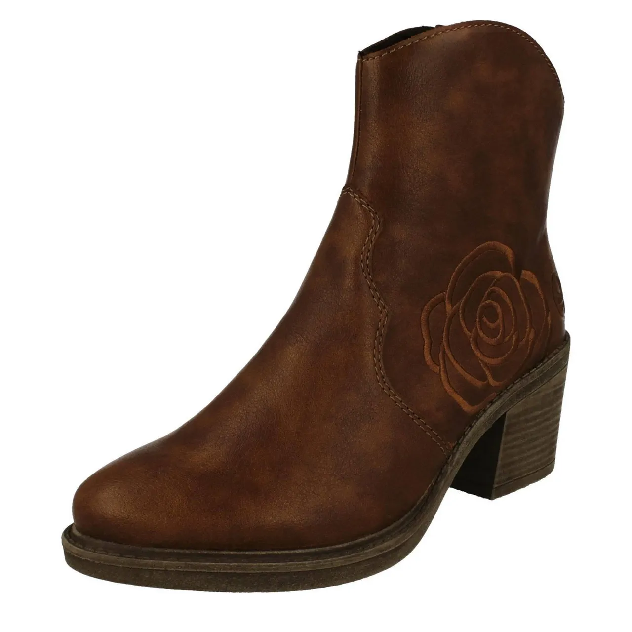 Ladies Rieker Rose Detail Ankle Boot Y1250