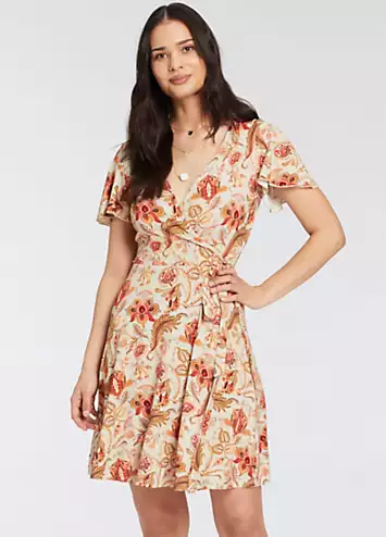 Laura Scott Butterfly Sleeve Wrap Dress | Kaleidoscope